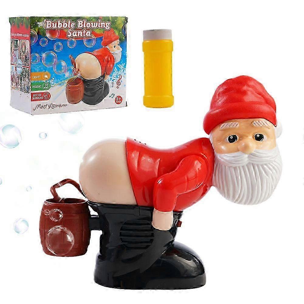 Funny Santa Claus bubble machine (A)$Electric bubble Santa Claus bubble blowing with light music Funny Santa Claus electric bubble blowing toy