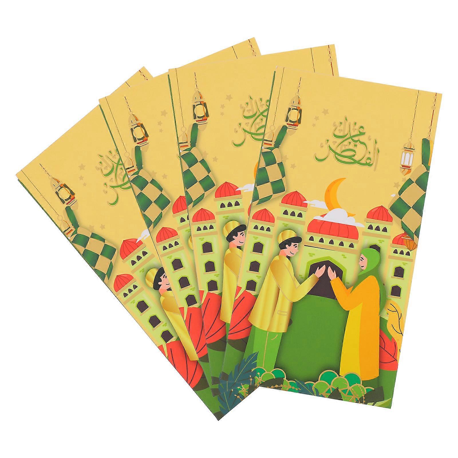 Paper Money Envelopes Eid Mubarak Envelopes for Greetings 4Pcs