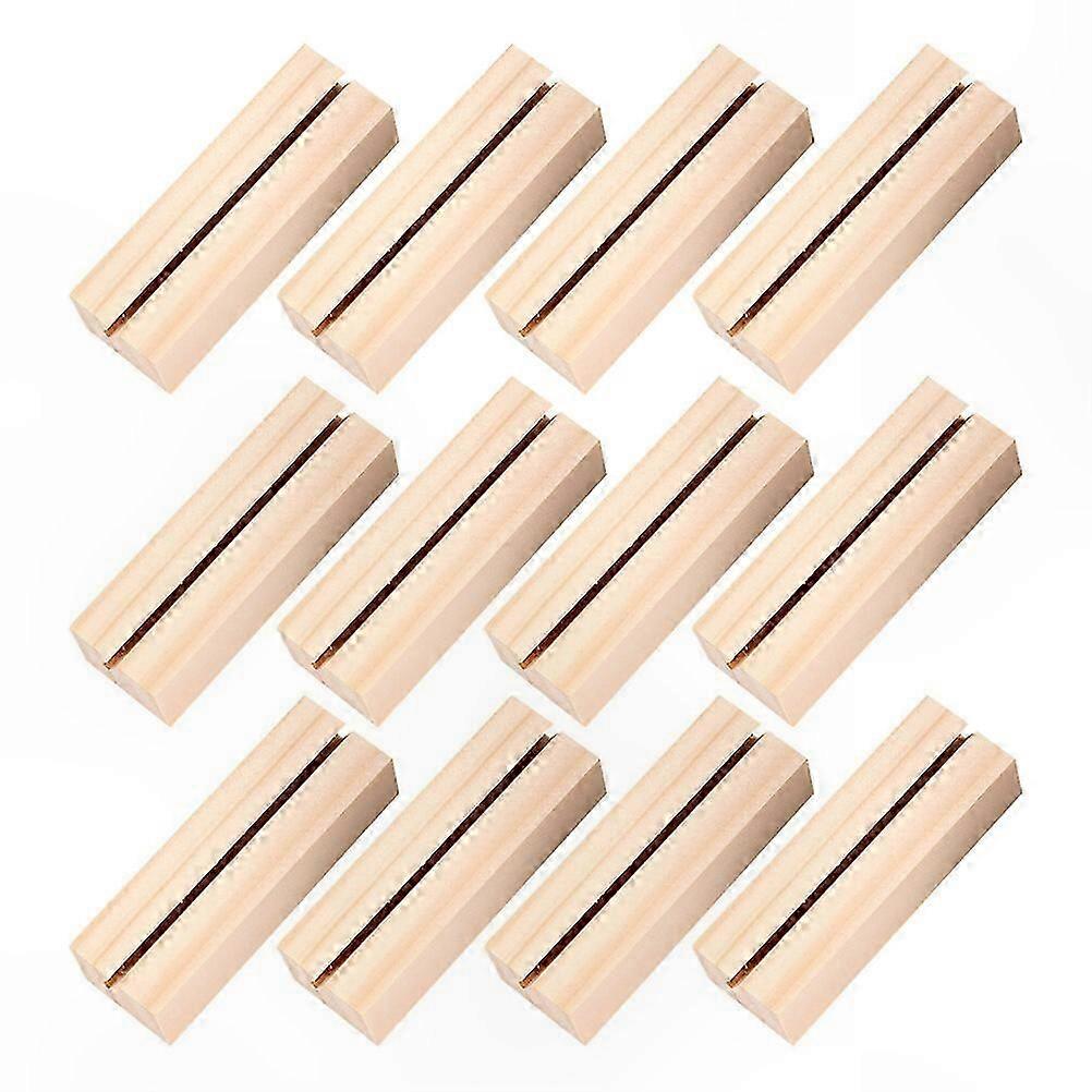 12 Pack Wooden Rectangle Photo Display Stands for Home and Office Use