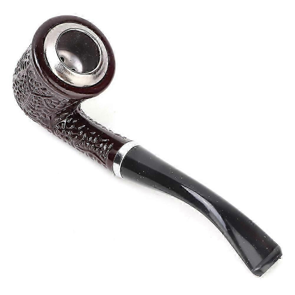 Classic Bent Resin Tobacco Pipe 52g with Cigarette Adapter Giftj