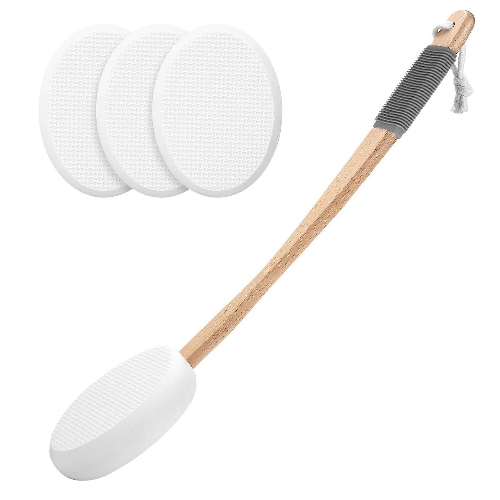 TAKTUK Lotion Applicator for Back & Feet, 3 Pads, Long Handle - Compatible with Home Essentials, Ideal for Elderly Women