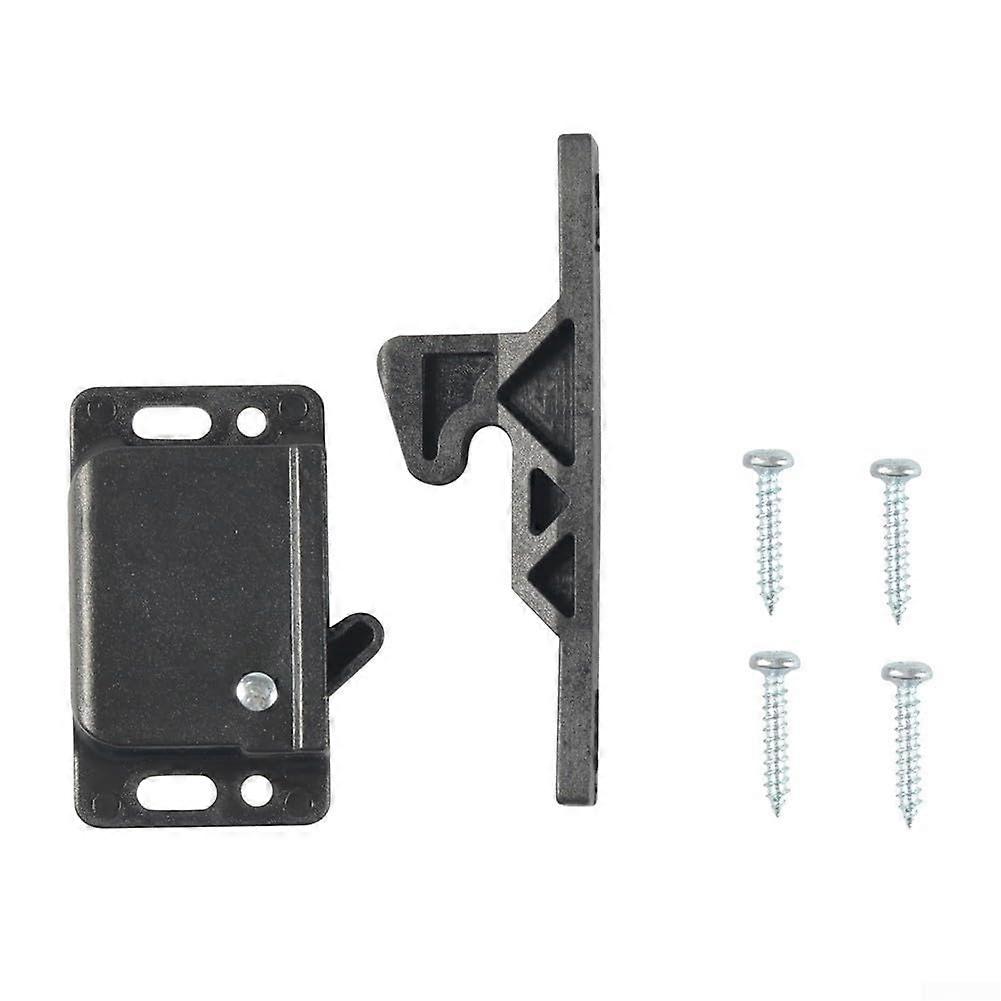 Cabinet Door Lock Set With Screws Black ABS RV Cabinet Latch For Caravan Cupboards And Camper Van Drawer Catches 1 Set