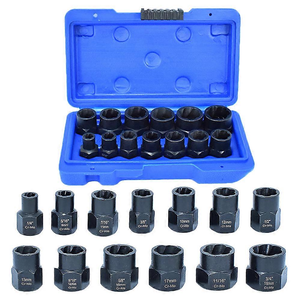 Strip Nut Extractor Lug Nut Tool for Maintenance and Repair Work Black Chromium Molybdenum Steel Removes Stripped Nuts 1Set