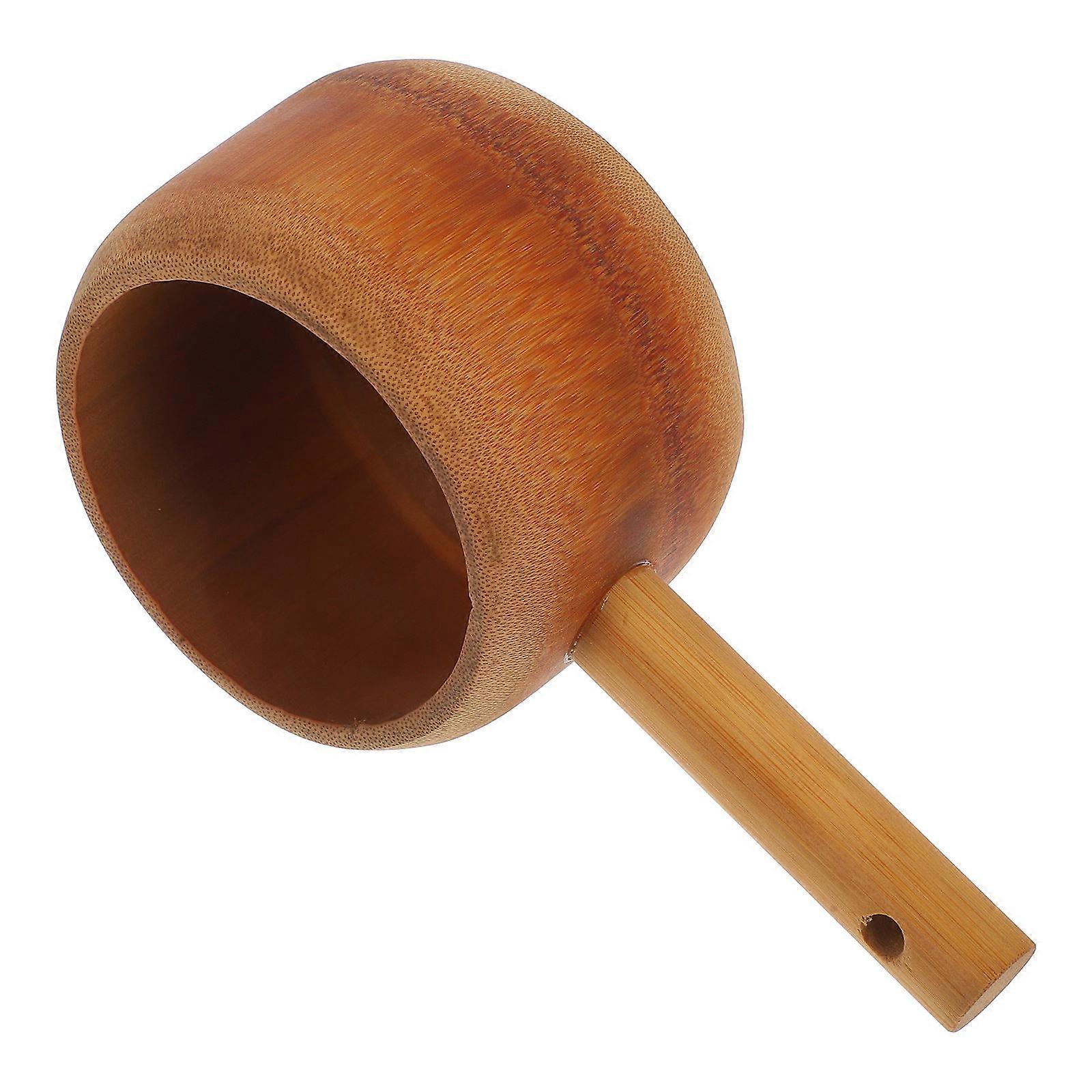 5Pcs Wood Ladle Set With Handle For Tea Preparation And Kitchen Use Elegant Natural Style 23.8X13.5X8.6CM Suitable For Scooping Flour