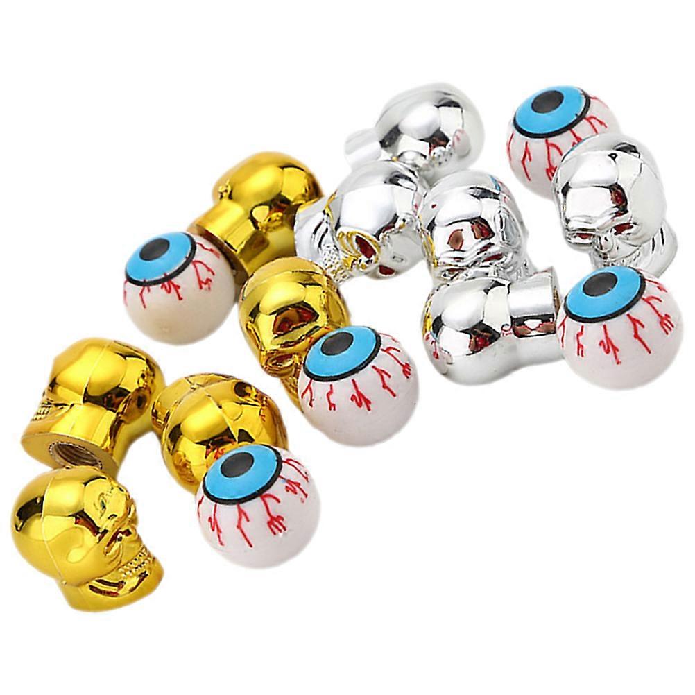 Eyeball Tire Valve Caps 60 Pcs Automotive Use Assorted Color Debris Protection
