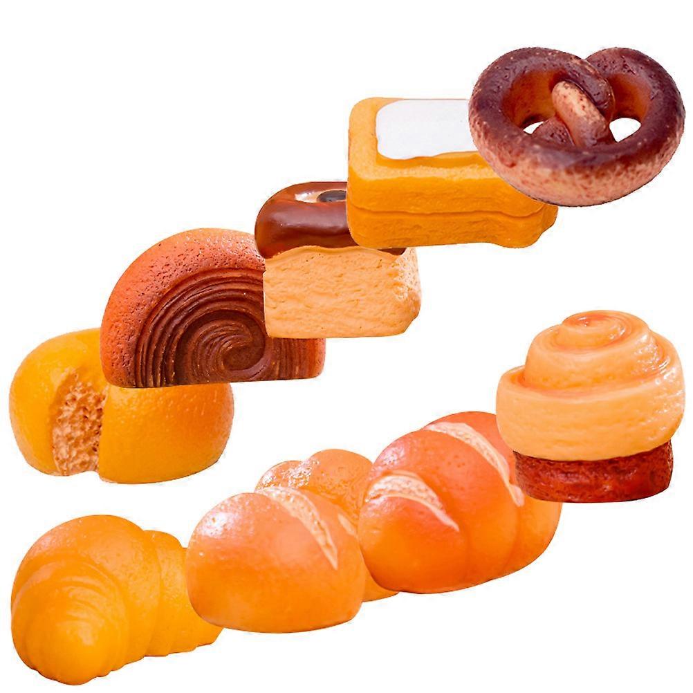 Resin Mini Bread Cake Model for Mini House Decor 18Pcs Set
