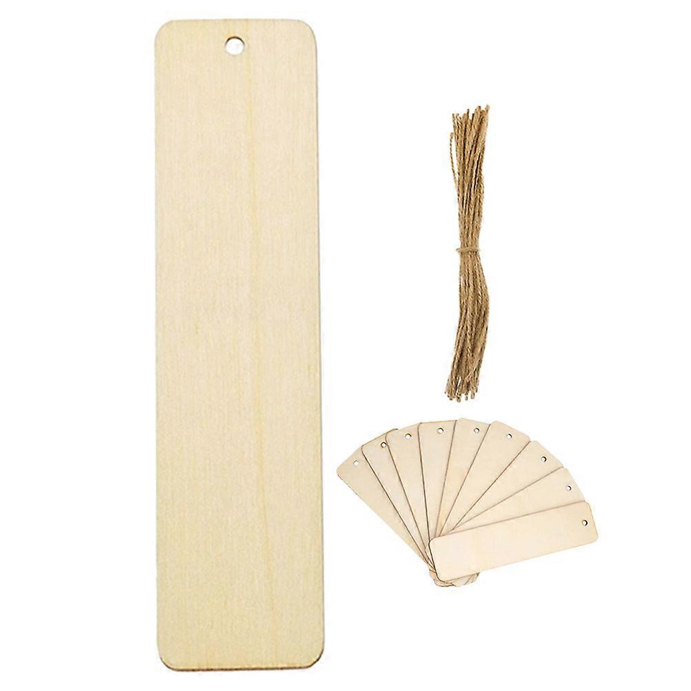 Wooden Blank Bookmarks for DIY Crafting Rectangle Wood Bookmarks 40Pcs