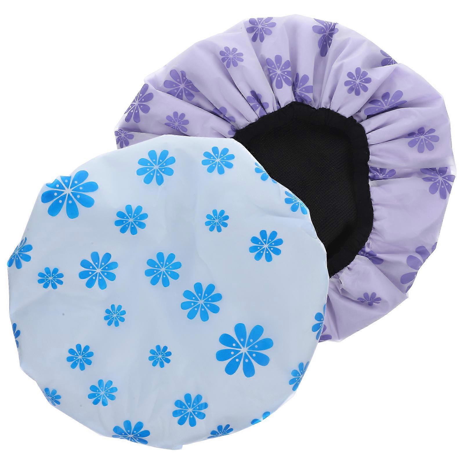 Women Shower Caps Bath Caps for Bath Use 8Pcs Assorted Color Elastic Comfortable Hats