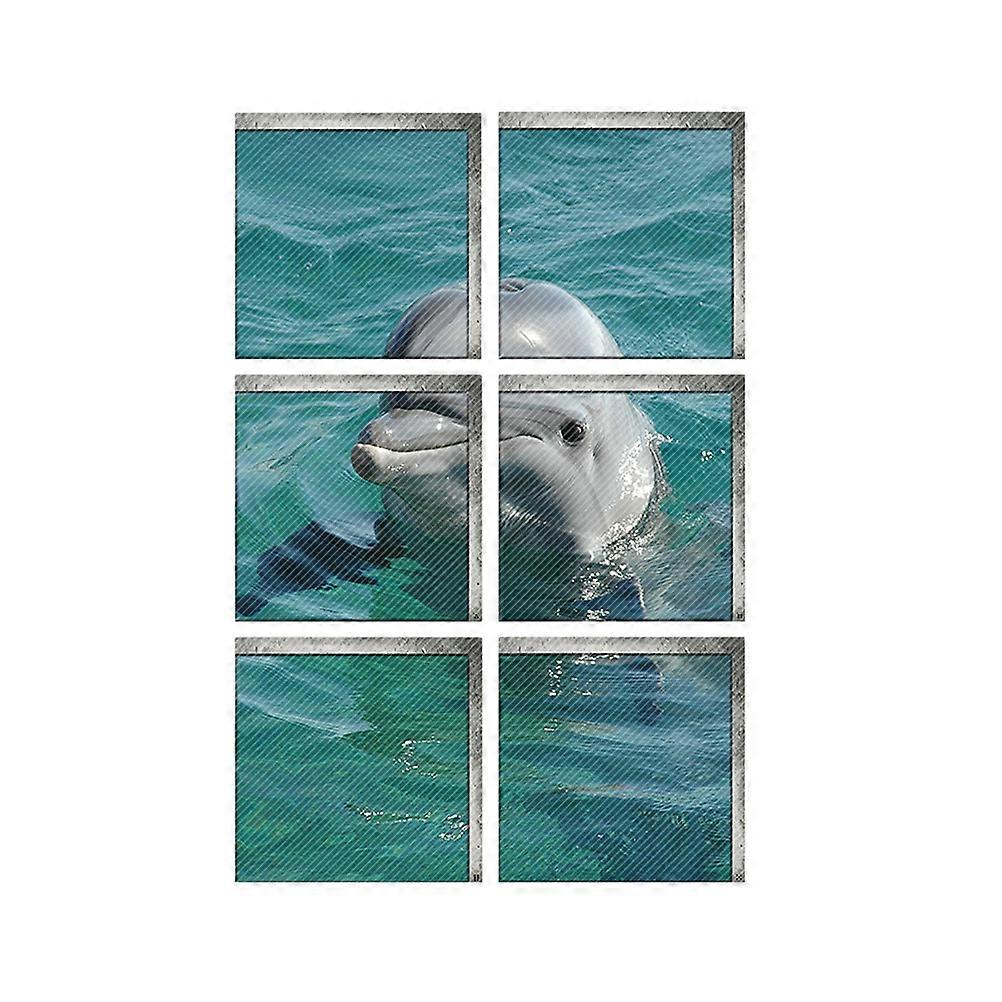 3D Bathtub Sticker Waterproof Dolphin Pattern for Bathroom 3Pcs Self Adhesive Decals