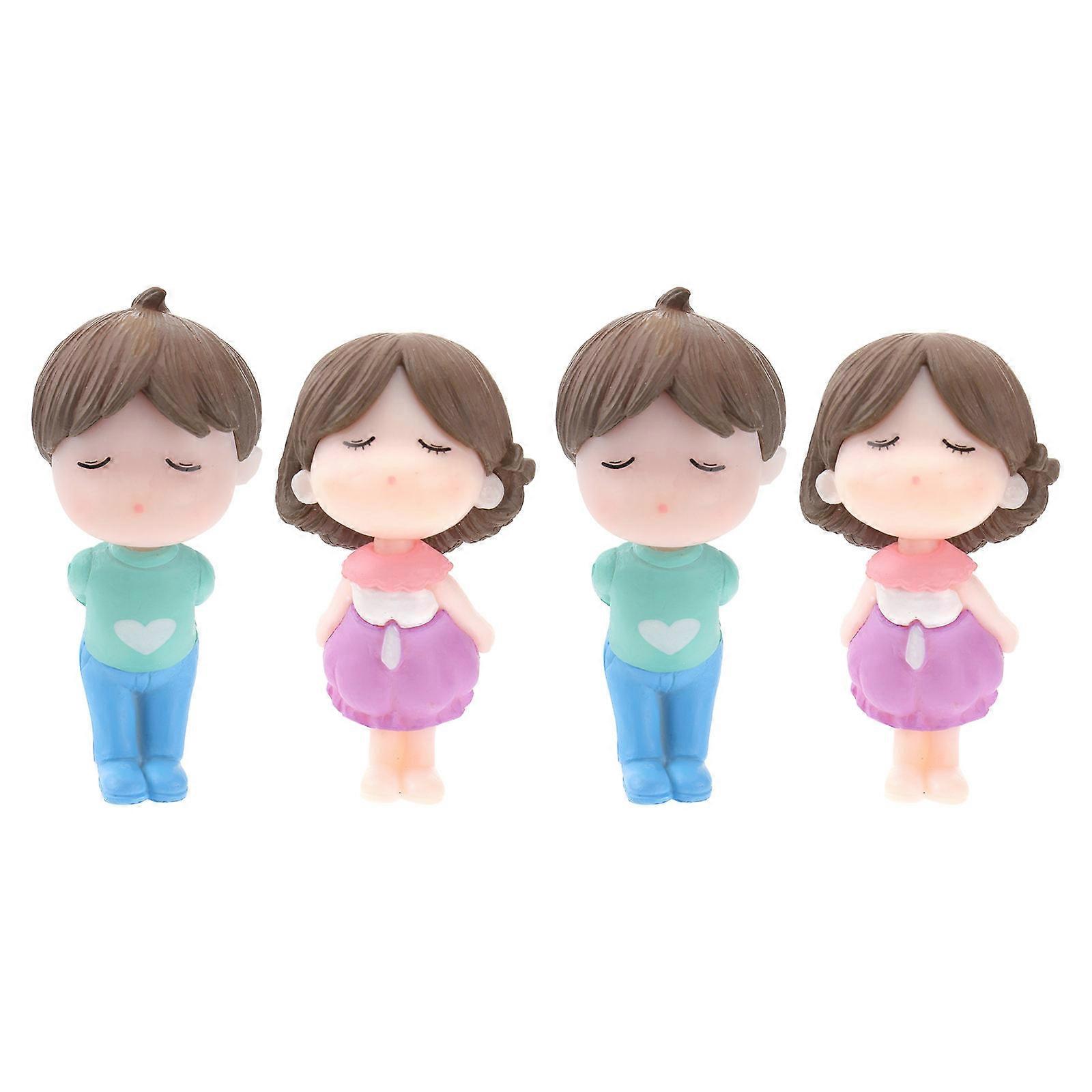 Adorable Couples Cake Topper Plastic Decoration for 6Sets