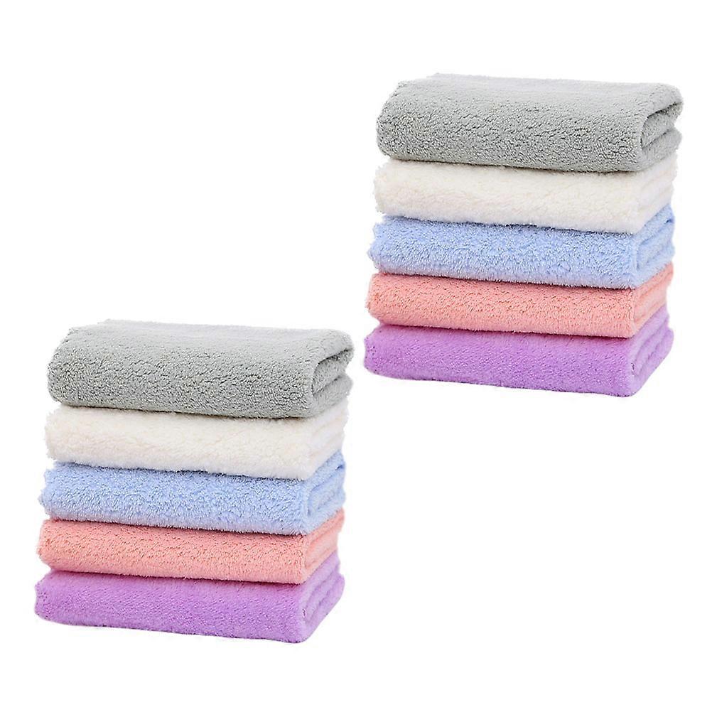 10Pcs Gentle on Sensitive Skin Newborn Baby Handkerchief Face Cloth Assorted Color Square Bathing Towel