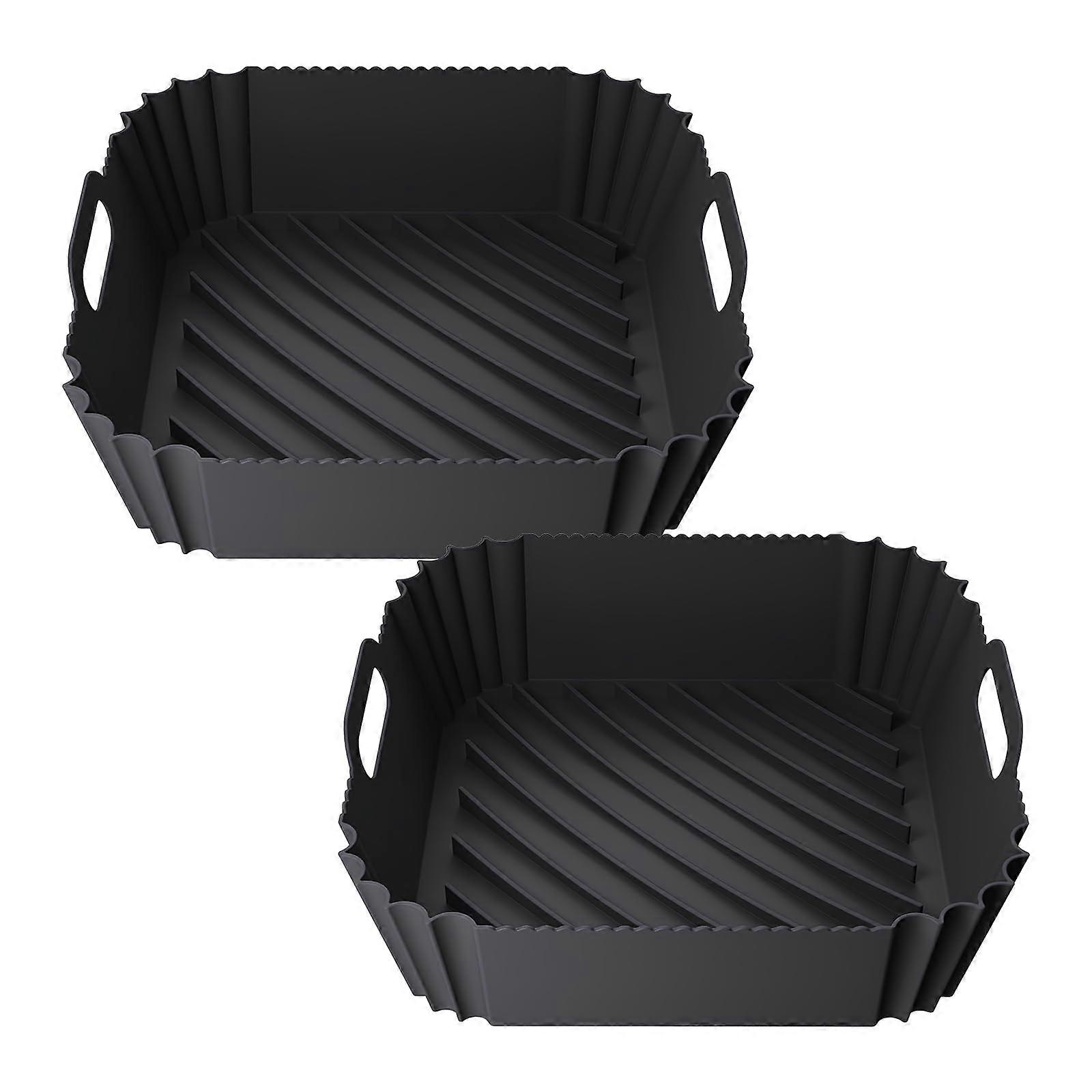 2pcs Silicone Air Fryer Liner Large Square For Ninja Pro 4.7L 5.6L 6.2L Cosori 5.5L 6L 6.4L Ninja 5.6L Instant 5.7L 10L