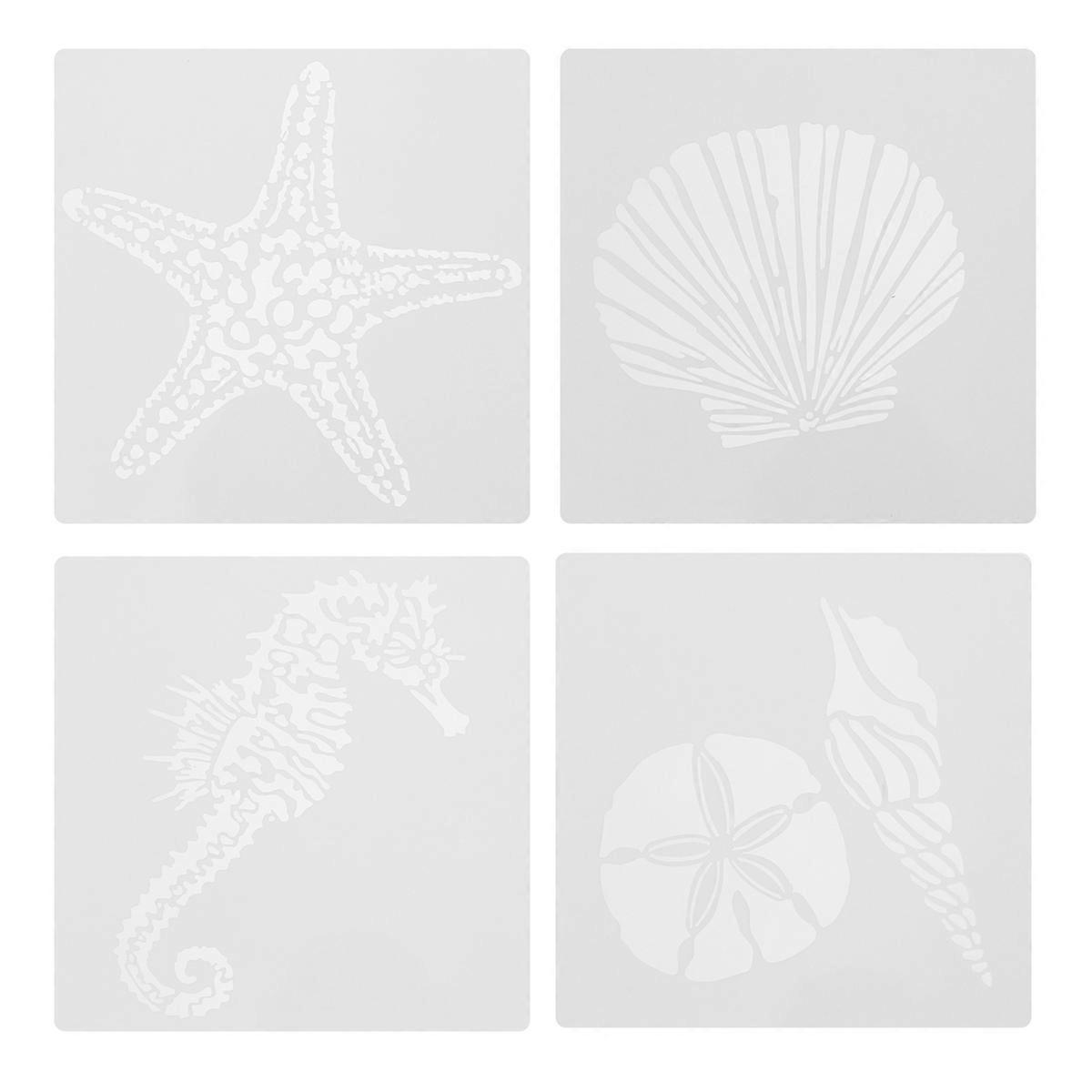 DIY Stencils Marine Series Seahorse Painting Templates for 24Pcs
