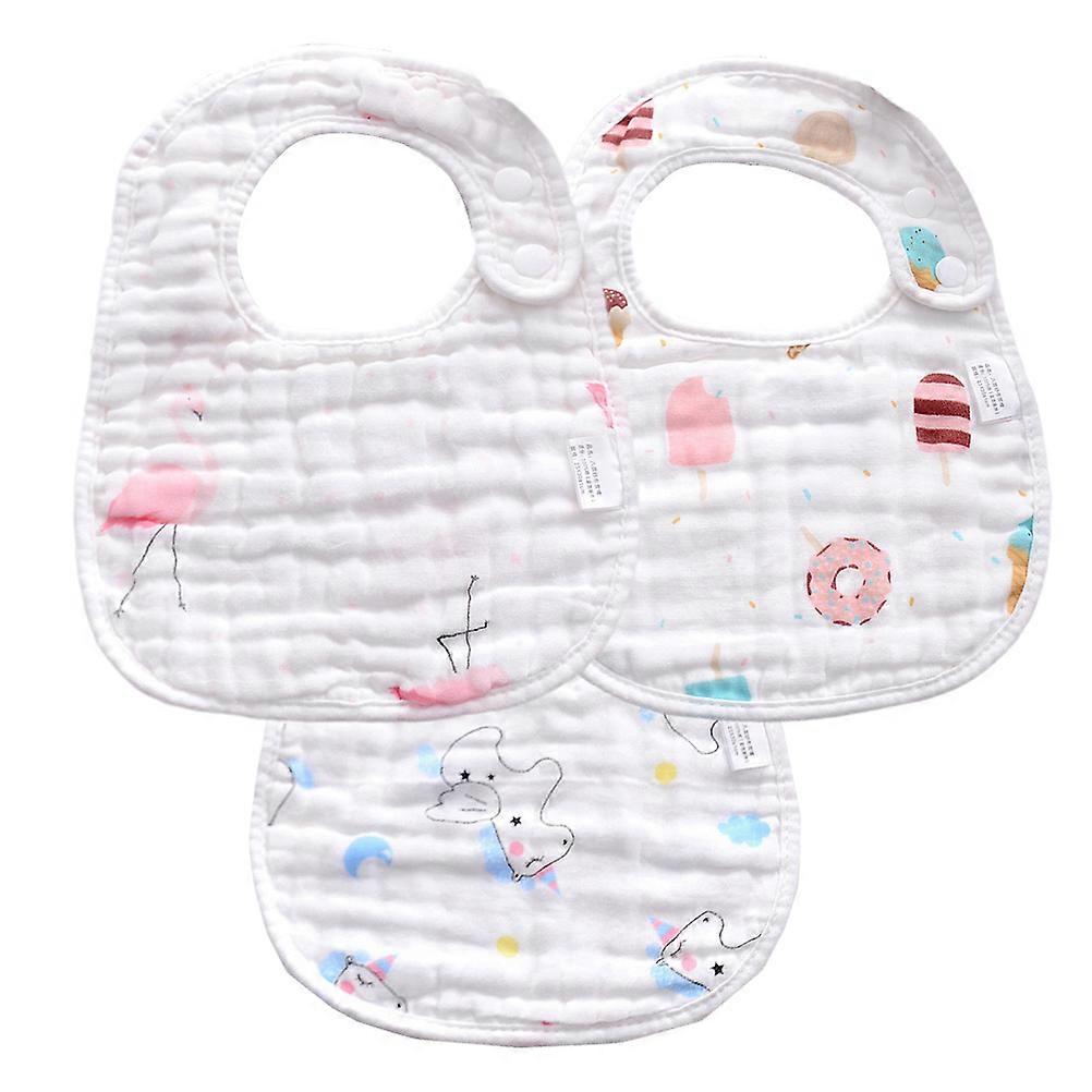U Shaped Infant Bib Quick Drying Feeding Bib Set 1Set with Snaps
