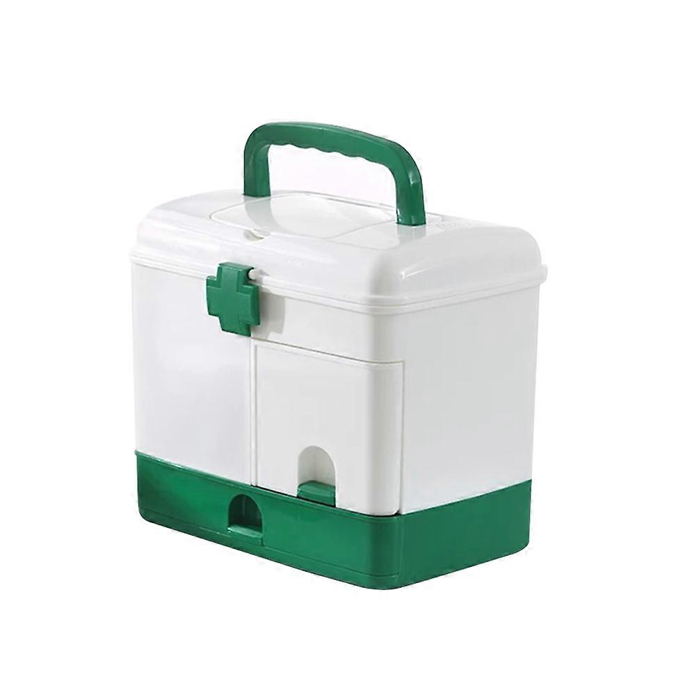 Medicine Case Plastic Medical Kit with Emergency Function 2Pcs Green