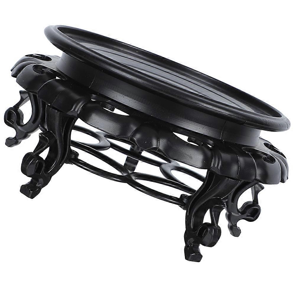 Plant Riser Resin Display Base for Home Decor 4Pcs Black Storage Stand