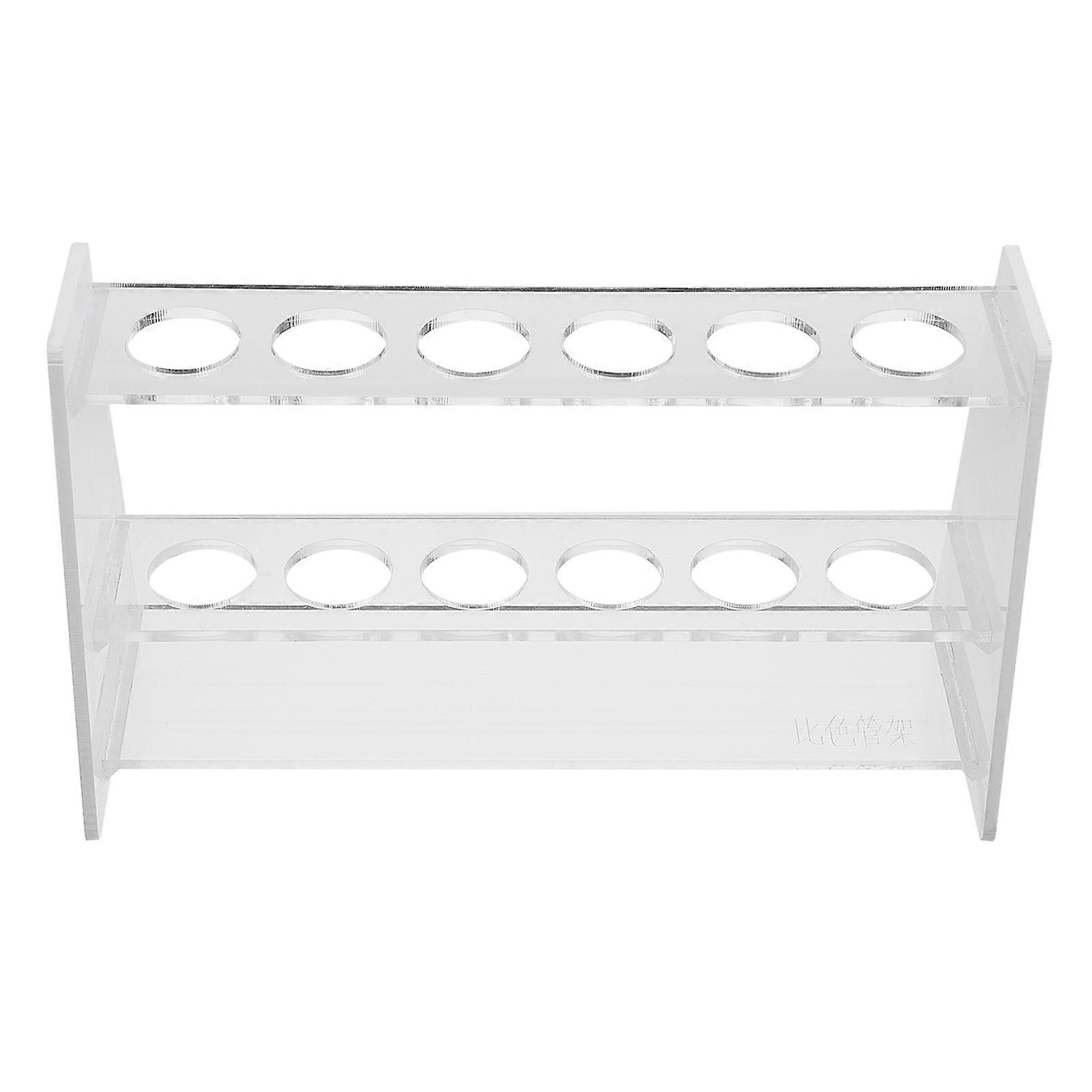 Transparent Test Tube Rack Plastic Holder for Storage 6-Hole Set