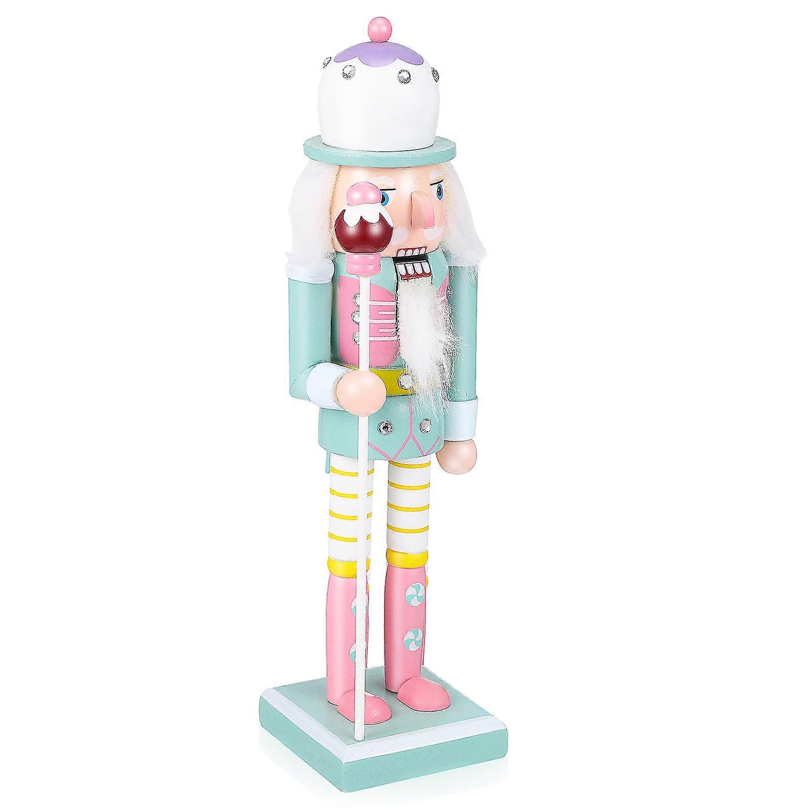 Nutcracker Ornaments Wooden Nutcracker Decoration for Christmas 5Pcs Set