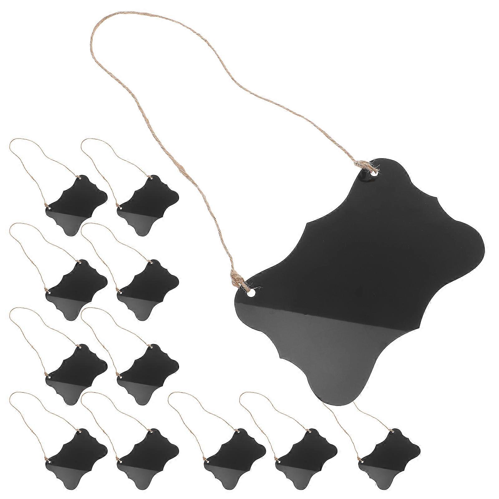 Message Board Acrylic Hanging Chalkboard Sign for Use 36Pcs Black