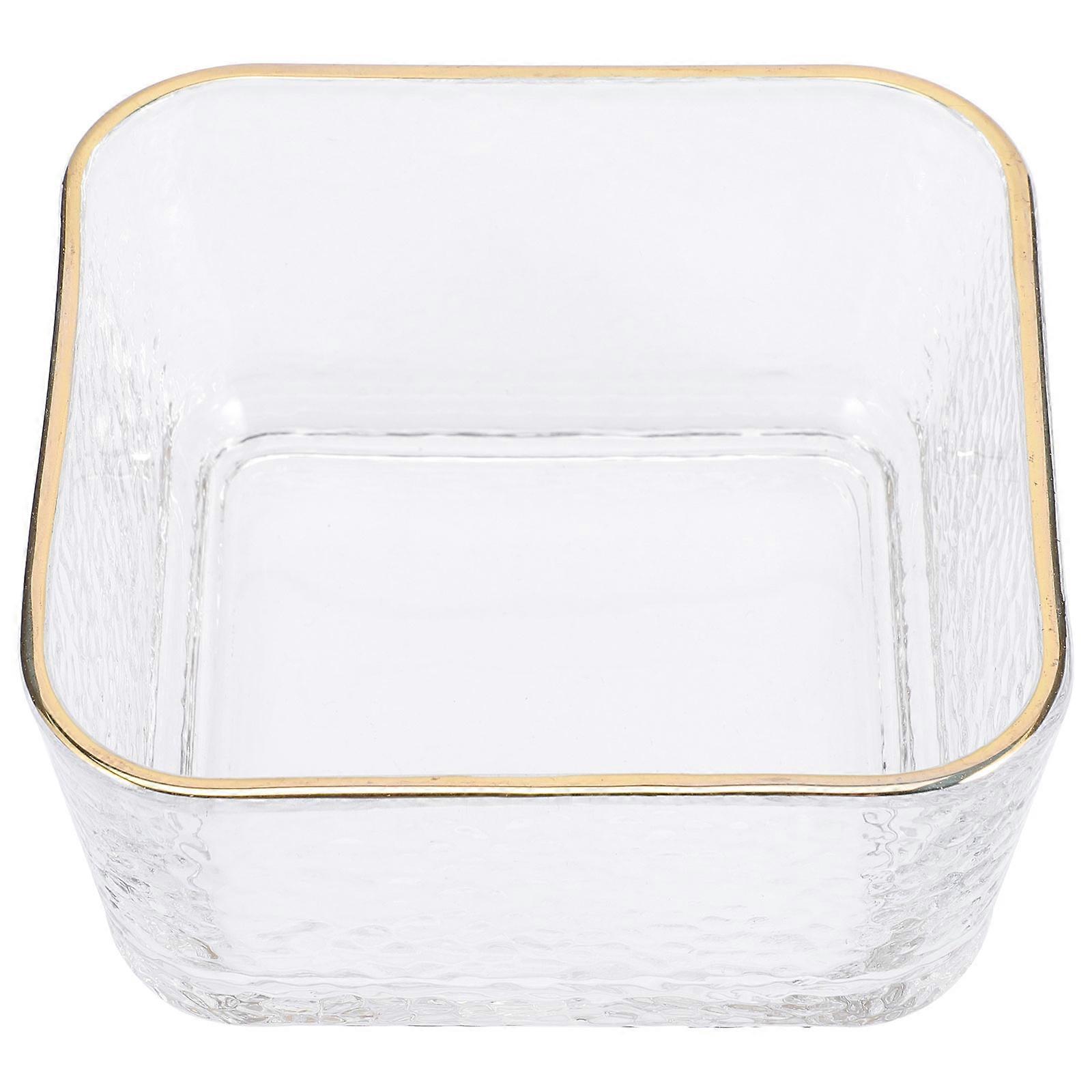 Clear Ice Cream Bowl Square Kitchenware For Housewives 9.8X9.8Cm Lightweight Design 1Pack