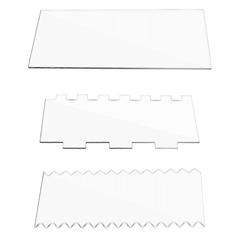 Kitchen Baking Tools Transparent Acrylic Cake Scrapers Set 3Pcs