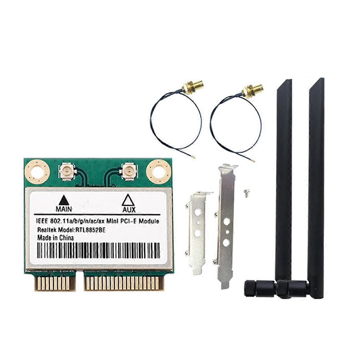 RTL8852BE WiFi 6 Network Card with 8DBI Antennas for Win 10/11 A