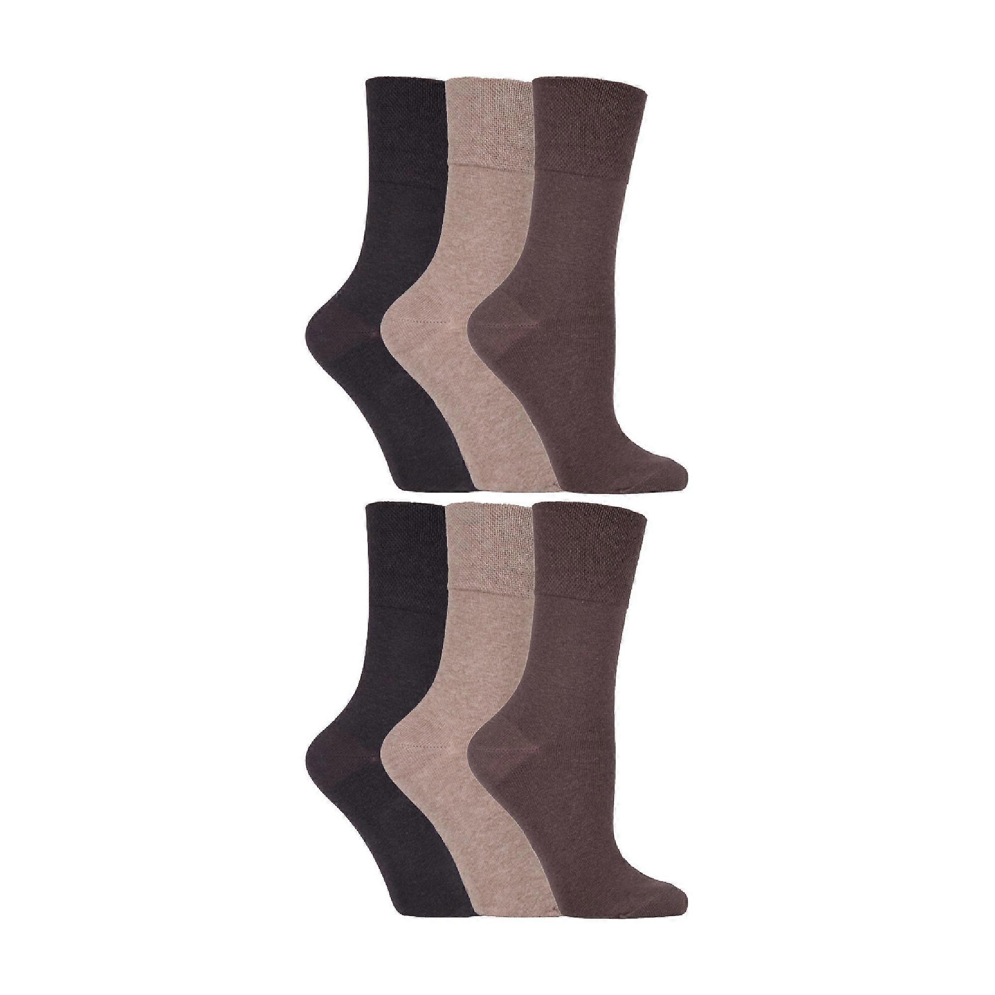 Gentle Grip - 6 Pairs Ladies Diabetic Socks