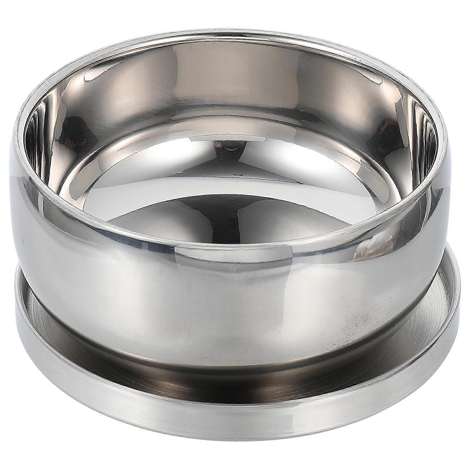 Man Shaving Accessory Silver Lidded Shaving Foaming Container 4.3×4.3×2.2in 1Pcs
