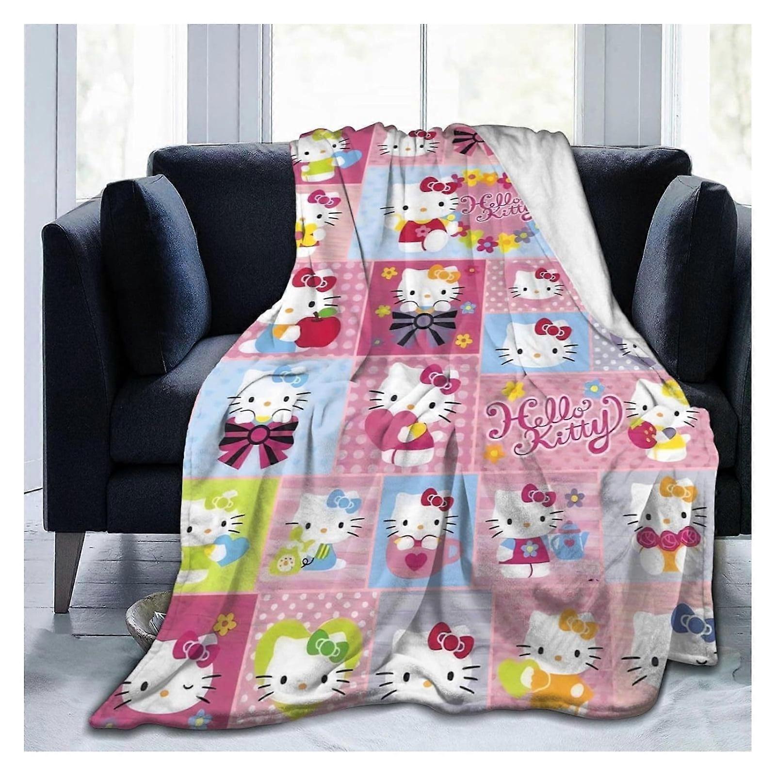 Hello Kitty Kawaii Blanket Pink Cat Sofa Air Conditioning Blanket Nap Blanket Thickened Facecloth Blanket 40*50 Color 10
