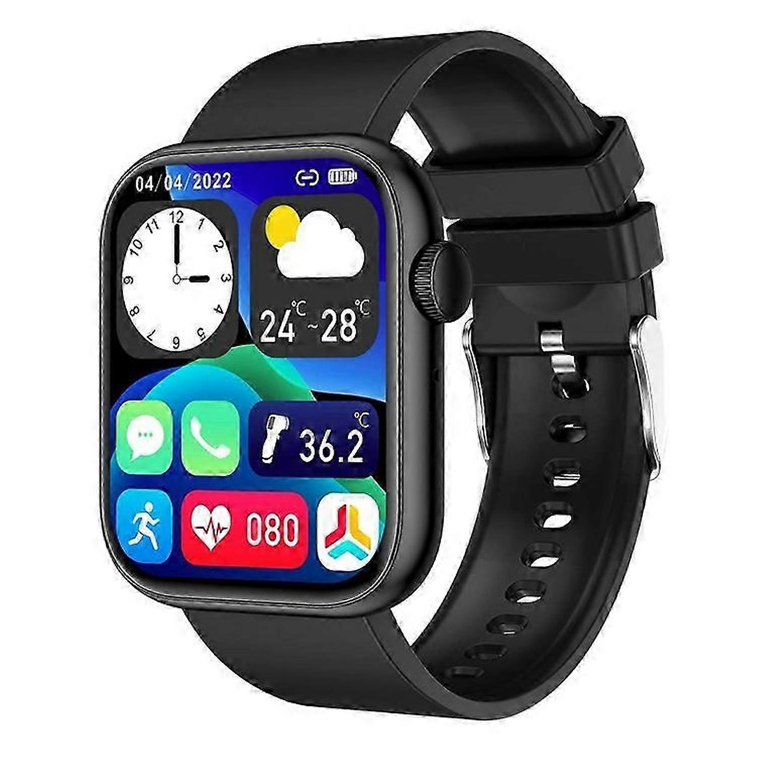 QX7 1,85 pouce HD Écran Montre Intelligente Appel Bluetooth Étanche Sport Bracelet Support Détection de la température corporelle Véritable Oxygène sanguin