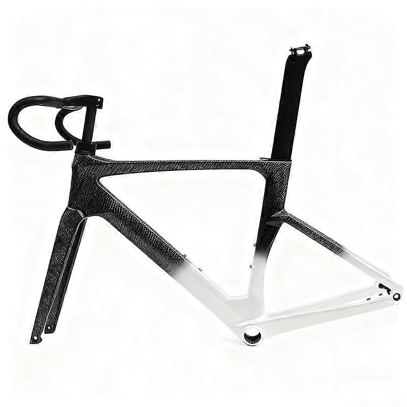 Gray Carbon Gravel Bike Frame Road Thru Axle Frameset 51cm With A Handlebar