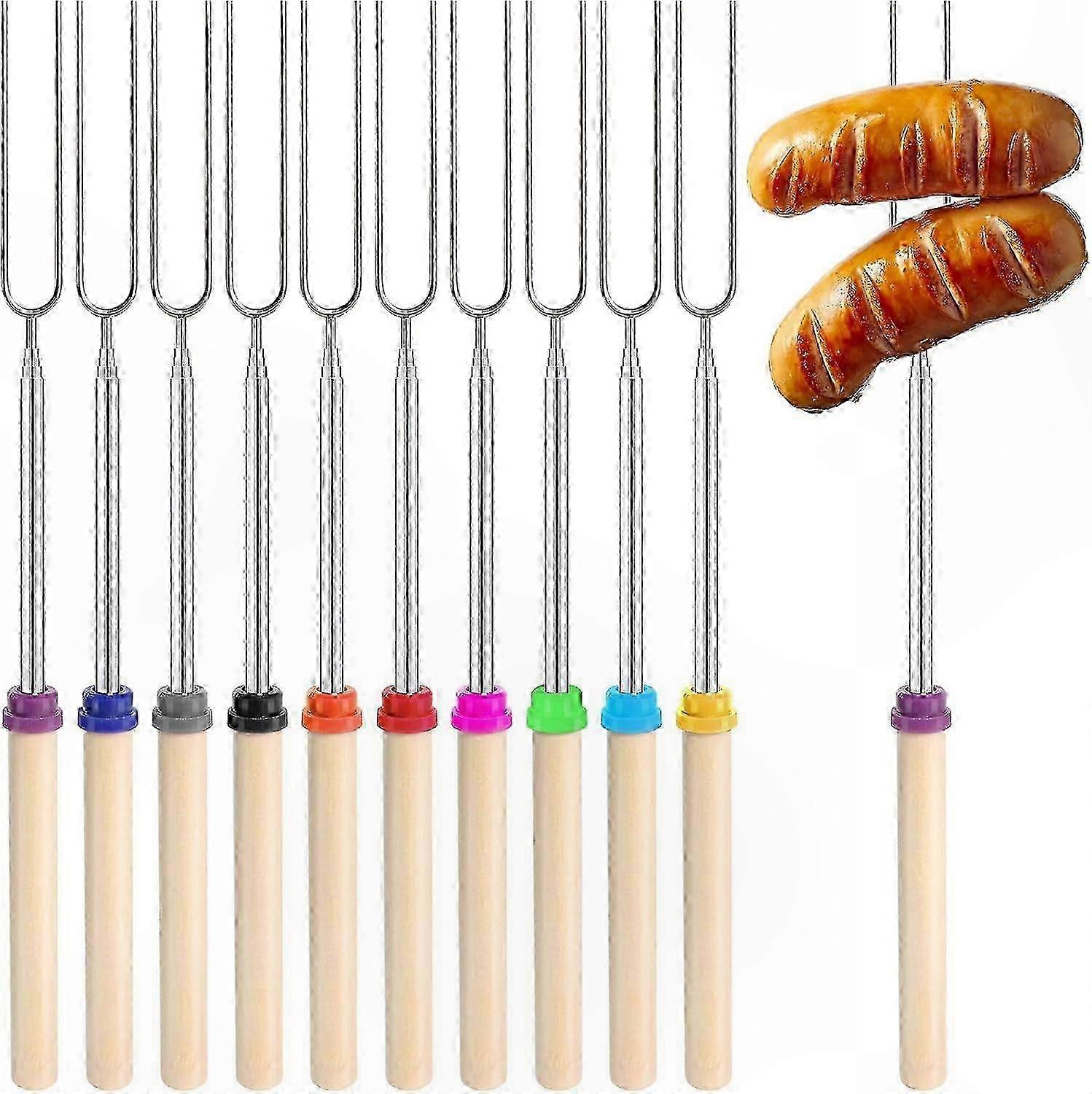 10-Pack Marshmallow Roasting Sticks for Campfire S'mores