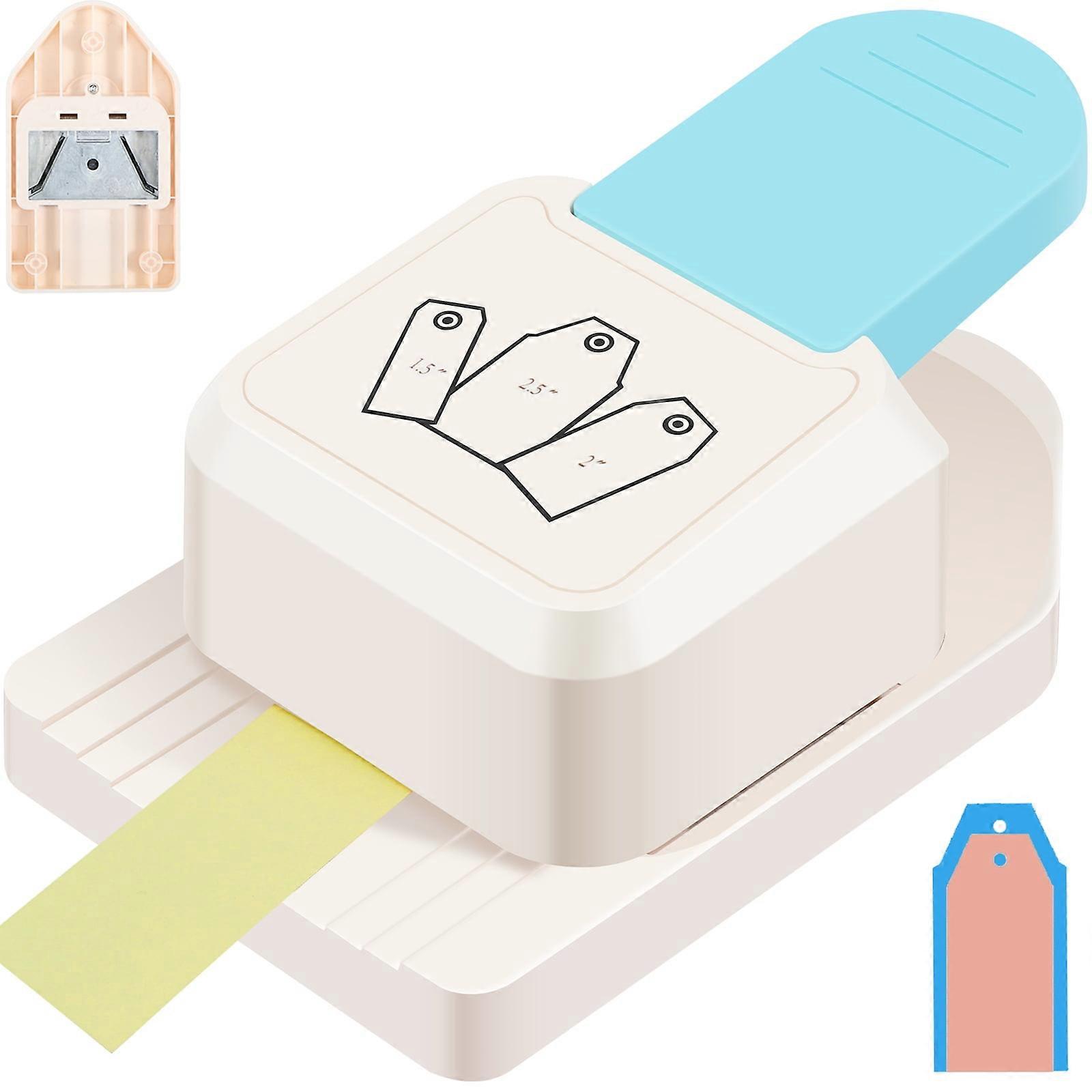 3 in 1 Craft Tag Punch 1.5in 2in 2.5in with Small Hole Punch for Paper Crafting, Scrapbooking, Cards, DIY Projects