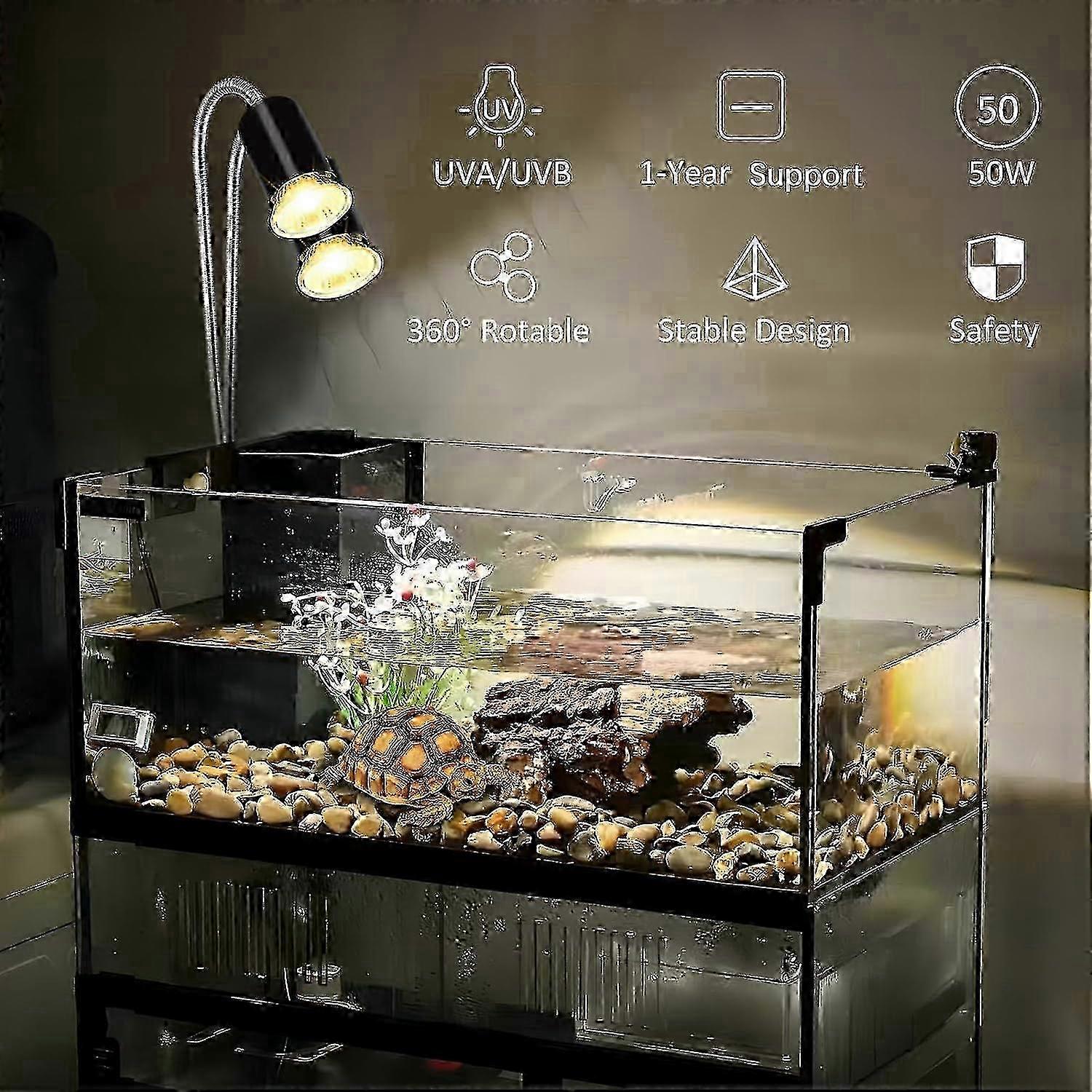 タートルヒートランプ4パック、両生類のタンク、テラリウム、ケージ用の25/50 / 75W UVA UVB爬虫類タートルライト電球は、さまざまなランプ器具で動作します-イン