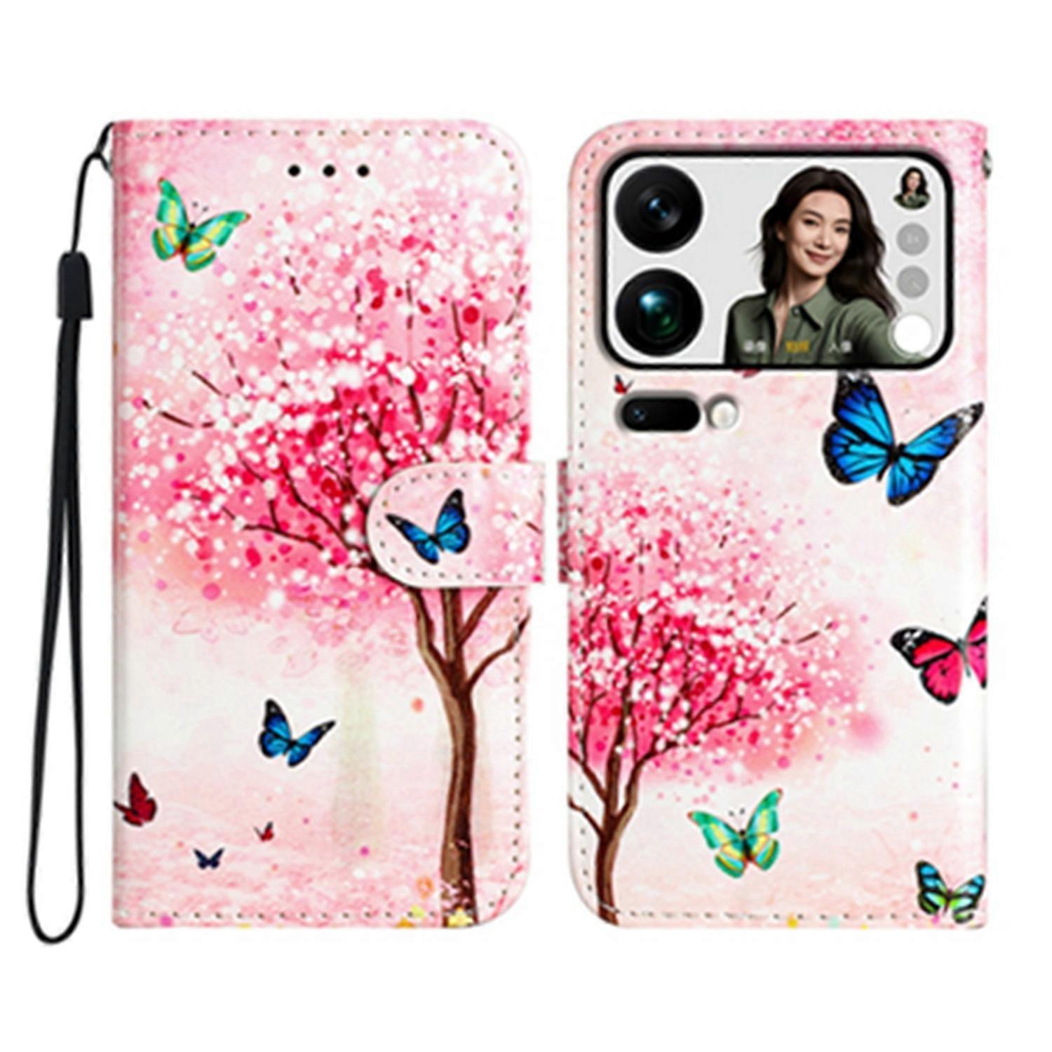 For Xiaomi 17 Pro Wallet Case Printed Pattern PU Leather Stand Phone Cover with Strap