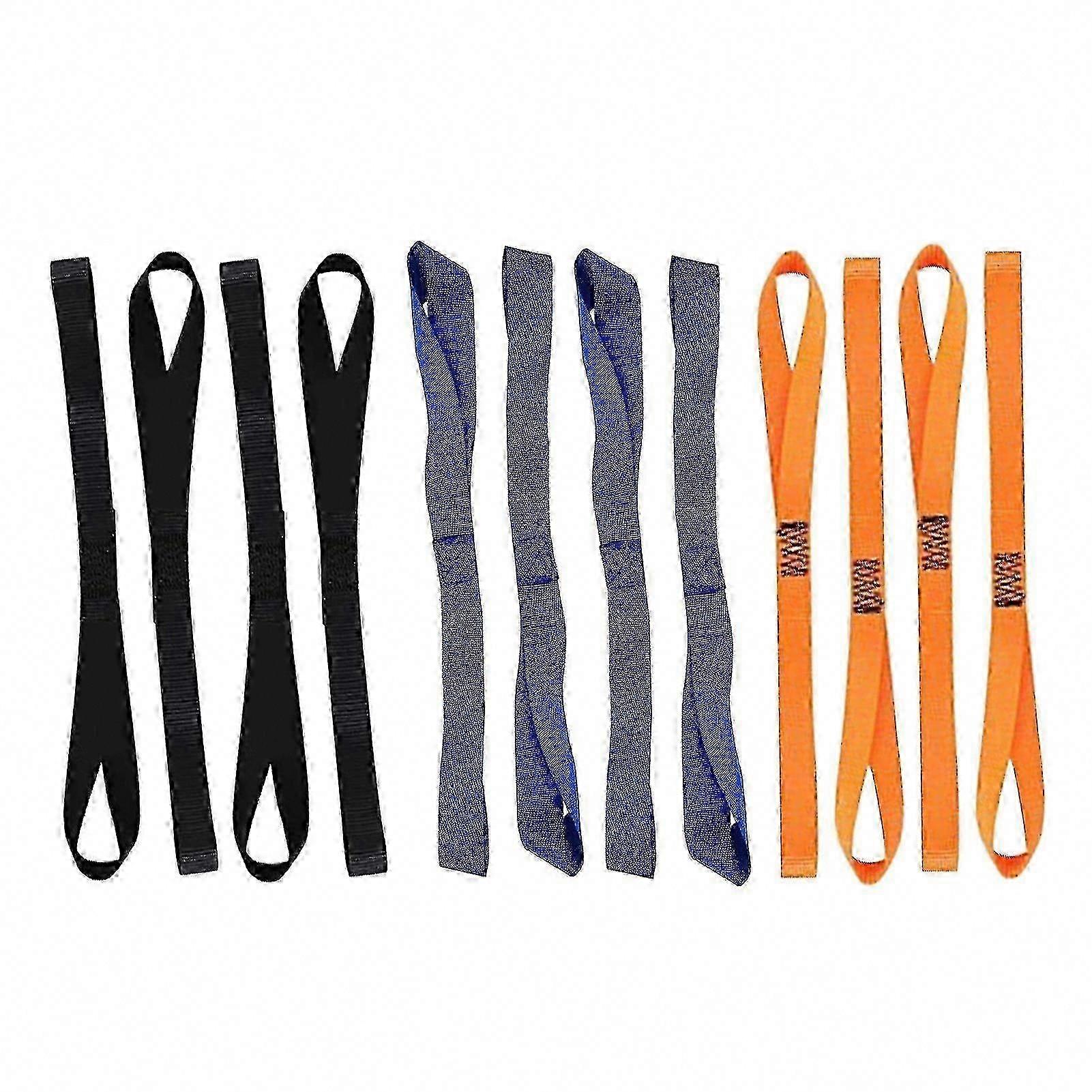 12pcs Soft Loop Tie Down Straps for Motorcycle Handlebar Car Luggage Cargo Lashing