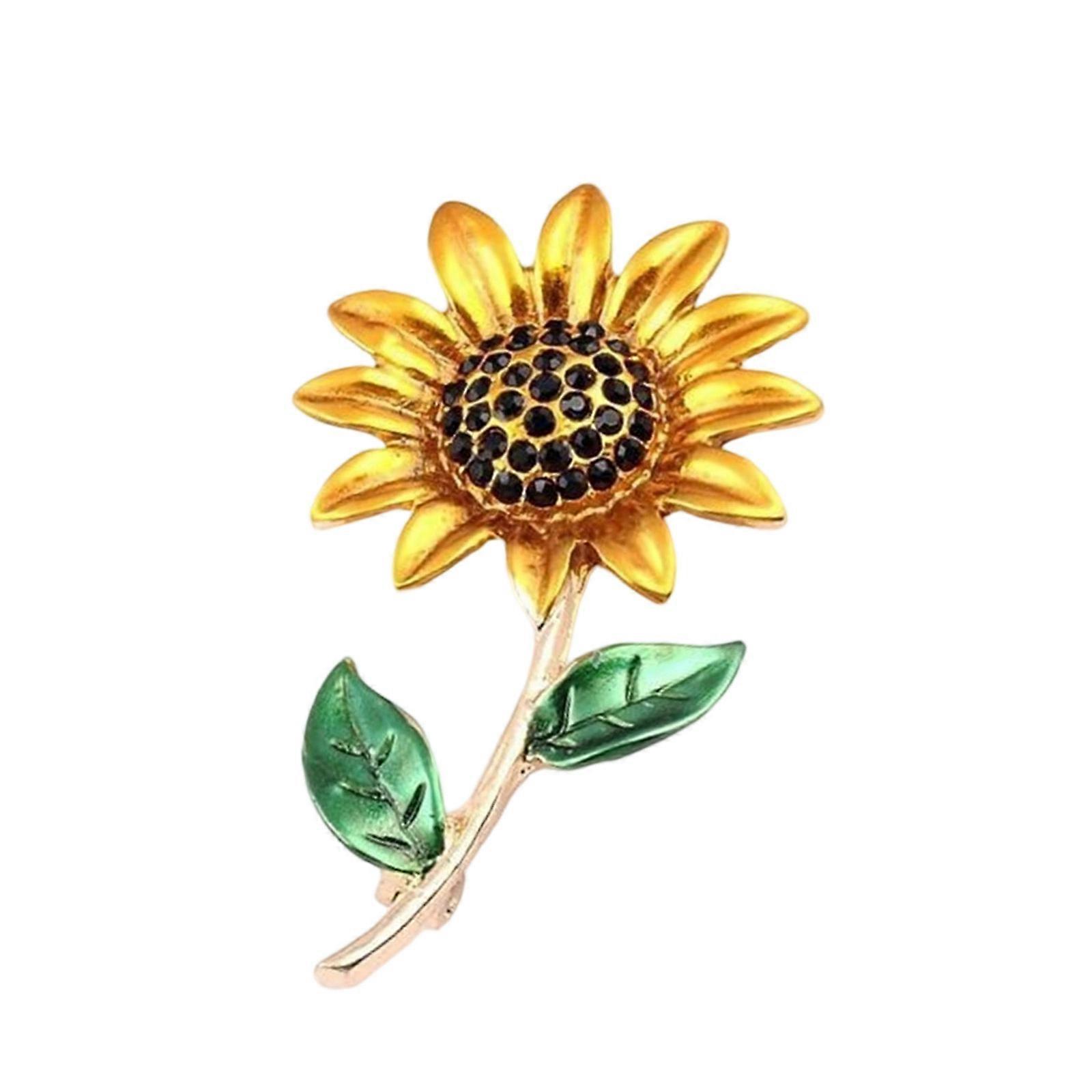 Elegant Sunflower Brooch With Premium Alloy Material For Social Event And Daily Wear Allergy Proof Design Multicolor
