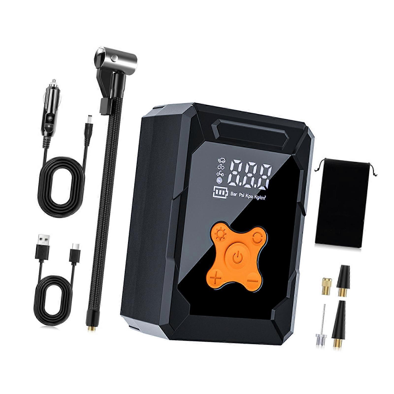 Digital Display Tire Inflator with Backlight Flashlight Power Banks Function Portable Air Compressor Universal Air Pumps Multicolor