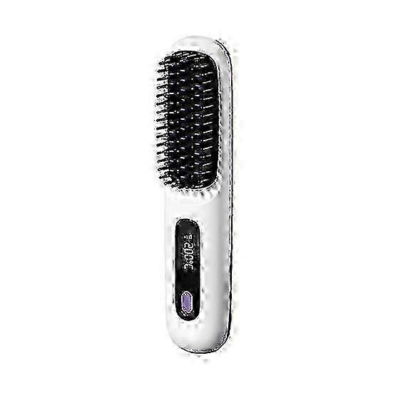 Cordless Hair Straightener Brush with USB Heating, LCD Display, Fast Rechargeable and Adjustable Temperature Control H