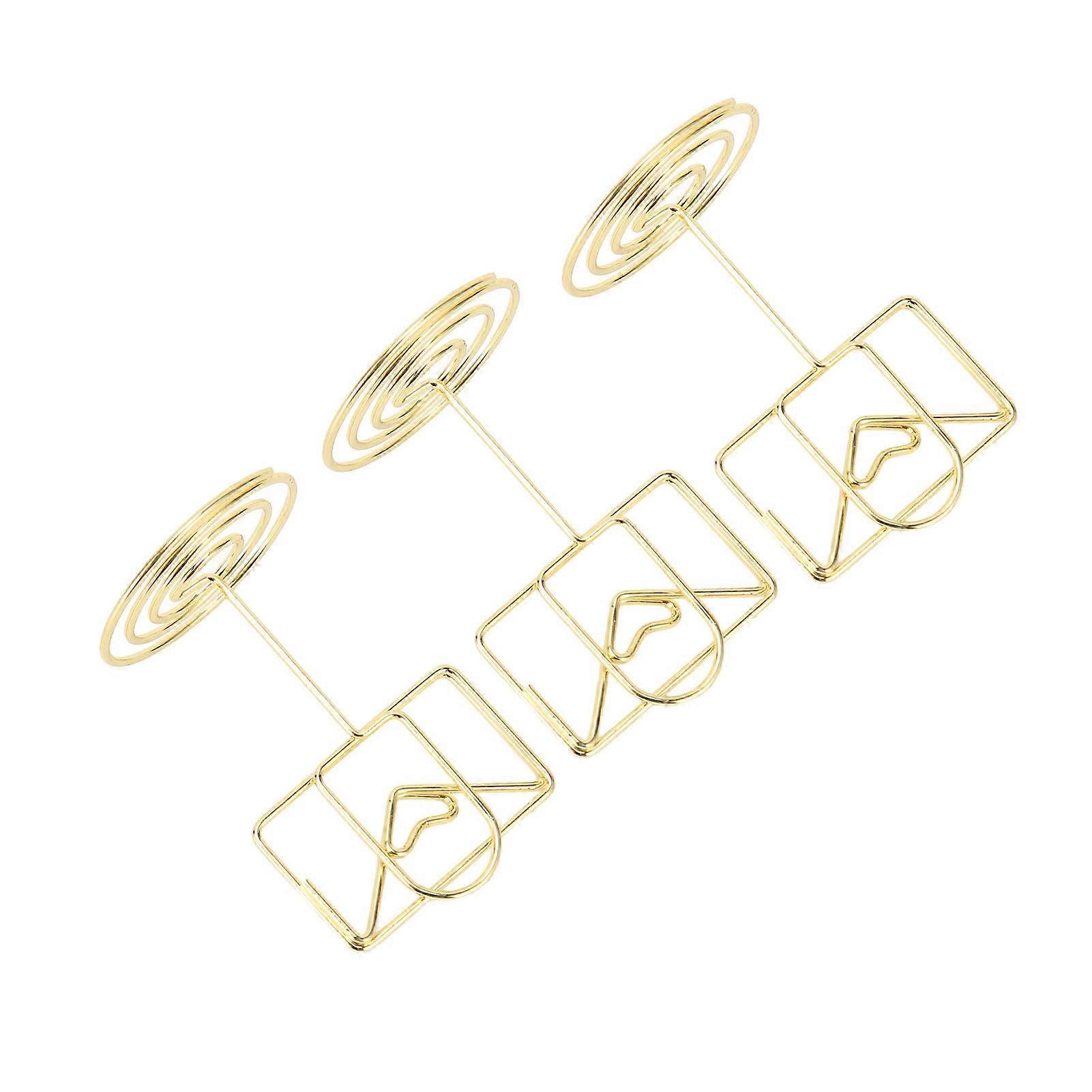 20pcs Table Number Holders Cute Exquisite Small Envelope Shape Rust Protection Plating Process Photo Holder Gold