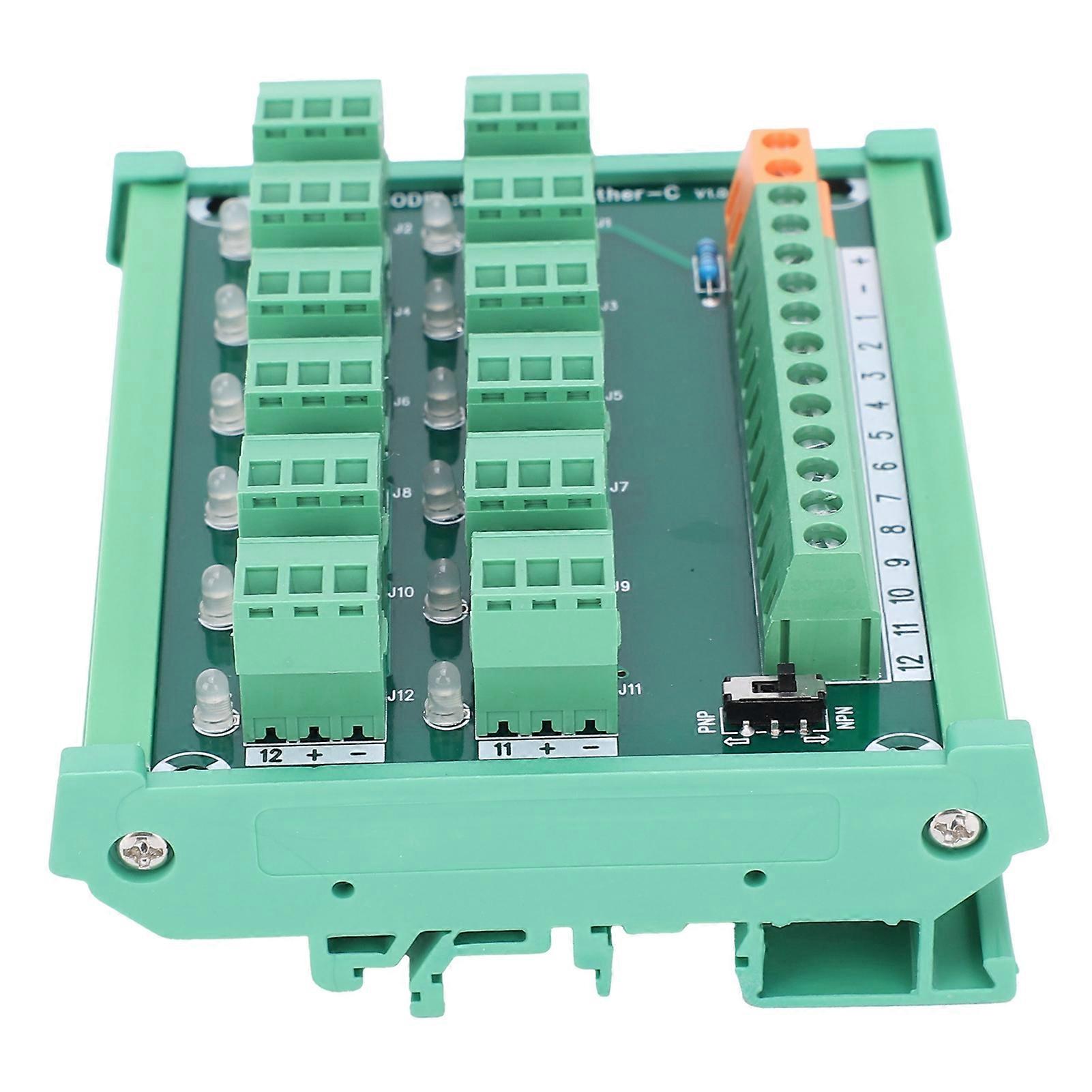 Terminal Block 3Wire 12Channel Capture Card DIN Rail Switch Control NPN PNP KP12LGtherC