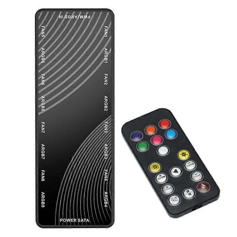 2-em-1 Fan Hub 12V 4Pin PWM 5V 3Pin ARGB Fan Splitter Hub Case Controlador de Ventilador