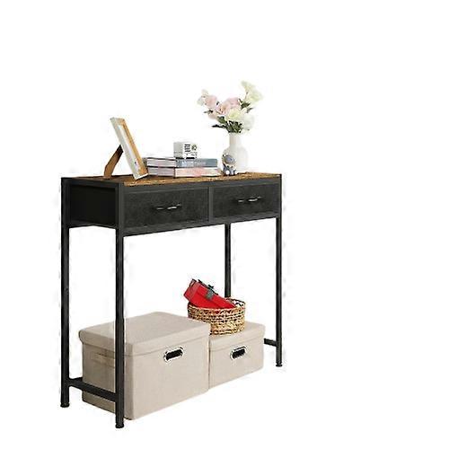 Slim Console Table With 2 Non-woven Drawers