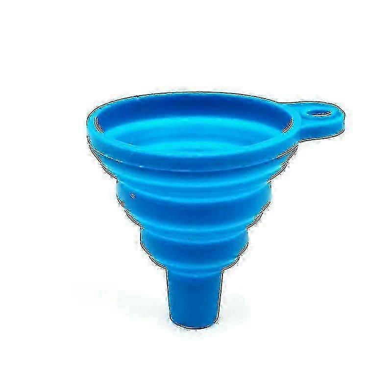 مرشح تلسكوبي قمع سيليكون قابل للطي ، قمع جرعات سائلة للمنزل والمطبخ (10 قطع ، أزرق) - Pw