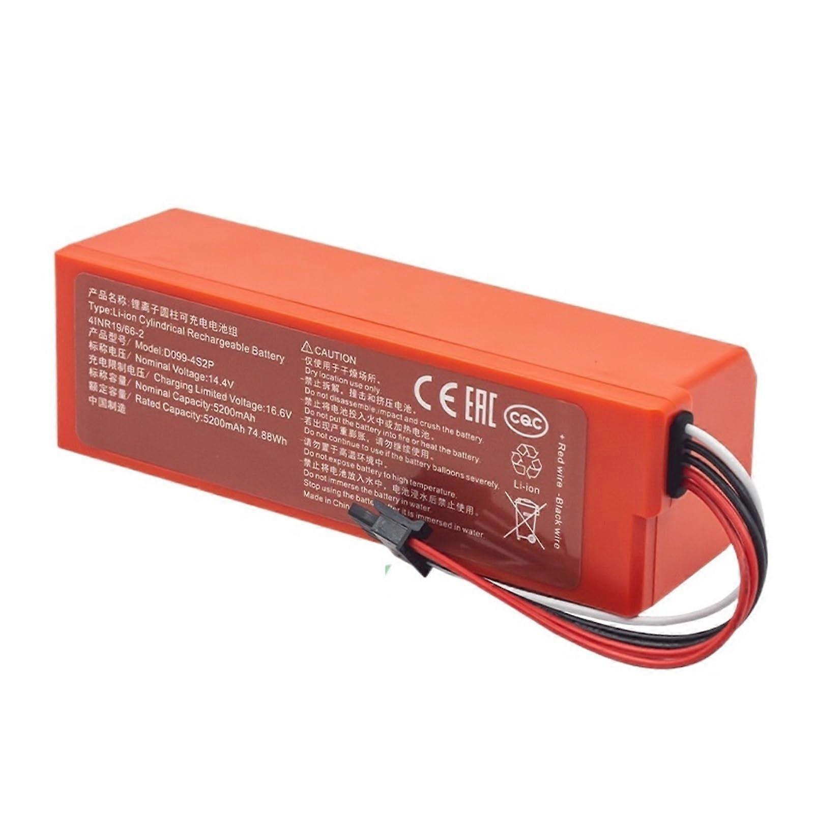 14.4V 5200mAh Replacement D0994S2P Battery Compatible With Robot VacuumMop 2 Pro MJSTS1 C101 MJSTP 74.88W