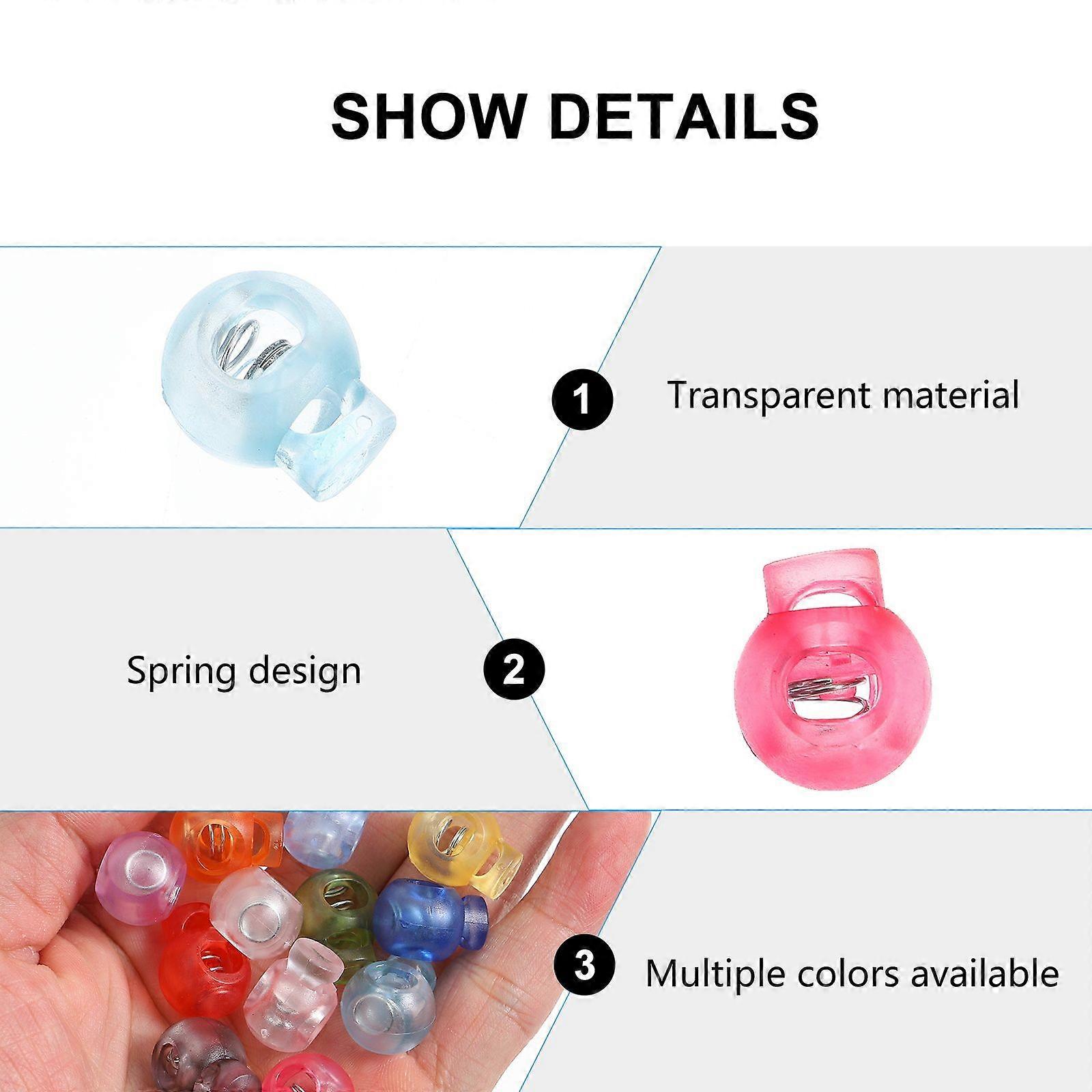 100 قطع تشديد مشبك الربيع مشبك قابل للتعديل الحبل السحابة مختلطة اللون