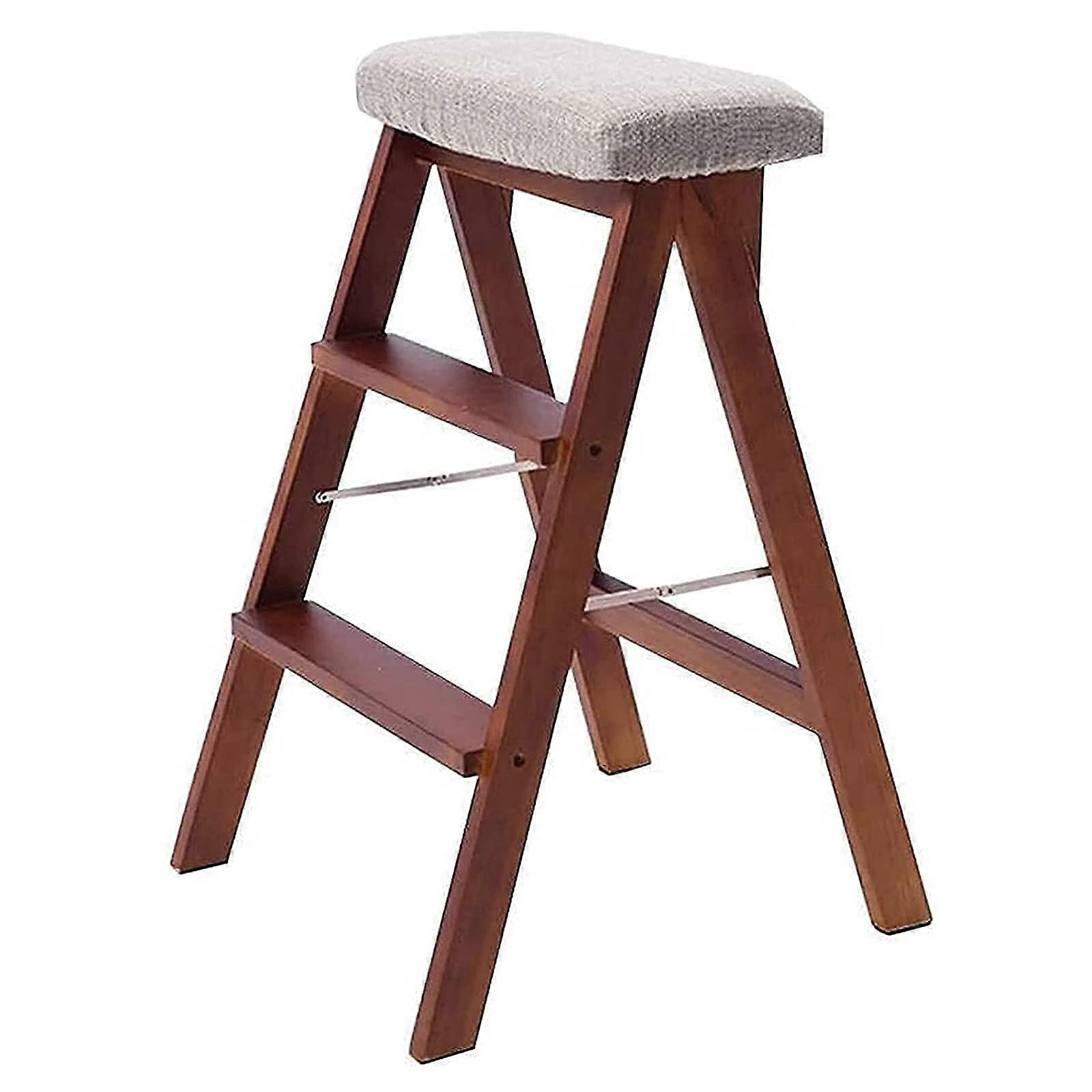 Portable Folding Step Stool Indoor Climbing Chair 3 Roll Design Compact Walker Stool Home Kitchen Dining Lightweight