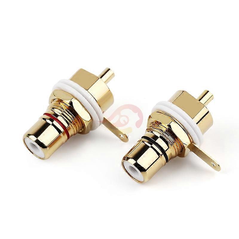 2pcs RCA Plug RCA Female Socket Adapter Chassis Panel Mount Adapter Connector