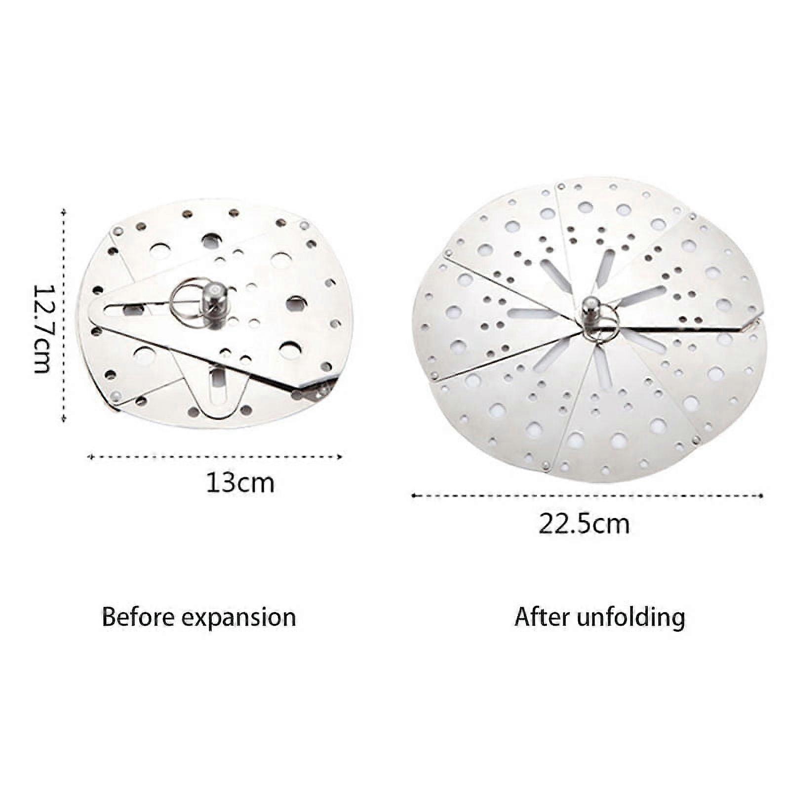 Stainless Adjustable Drop Lid Anti-Overflow Prevention Steaming Rack