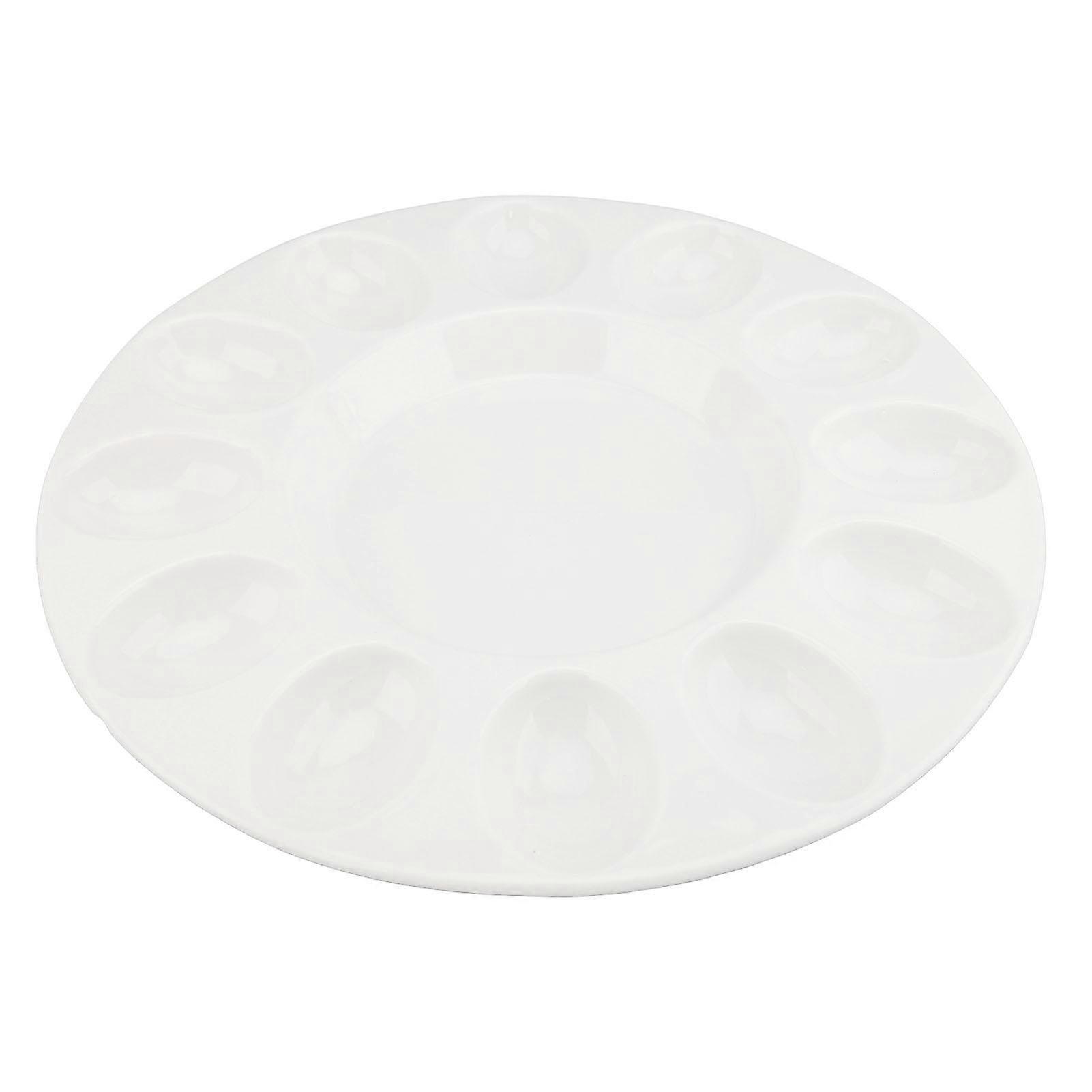 Deviled Egg Platter Sturdy Heat Resistant Hold 12 Eggs White Ceramic Easter Egg Holder Tray for